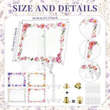 4 Style 2026 8.5x11 Floral Acrylic Graduation Certificate Frame Pressed Flower Wall Mount Floating Picture Frame 11x14 A4 Photo For Diploma Degree Document Memory Picture Gift - Multi Flower - View 2