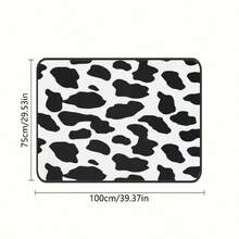 1pc/4pcs Universal Car Floor Mats And Trunk Mats, Black & White Cow Print Car Floor Mats And Trunk Mats, Car Rear Storage Decor, Fashionable Car Interior Accessories - Black and White Cow Print - View 1