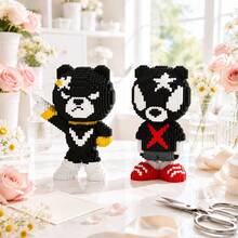 Kit de 5000 piezas de bloques de construcción de micro partículas con diseño de oso negro, gran figura de oso ensamblada DIY, adorno decorativo estético para la habitación, juguete antiestrés, regalo perfecto de cumpleaños y vacaciones para adolescentes y adultos, decoración de escritorio para dormitorio y sala de estar - Multicolor - Ver 4