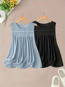 Chaleco de Moda a la Moda en Diferentes Tallas - Azul claro + negro - Ver 1