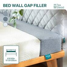 Rectangle Bed Gap Filler, Precisely Fills Mattress & Bed Frame Gaps, Prevents Phones & Small Items From Falling, High-Elastic Fit (No Shifting), Removable & Easy To Clean, Fits Various Bed Sizes, Bedroom Tidiness Essential - Grey - View 10