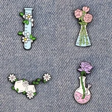 1/4 piezas Broche de flor esmaltado artesanal con reactivo químico, insignia de solapa con flor para decorar la mochila, regalo para amigos - estilo4 - Ver 11