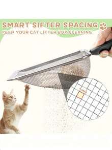 Stainless Steel Beach Sifter With Multi-Function Mesh Filter Garden Soil Sieve 1pc - Garden Sand Compost Sifter With Handle - Garden Sieve, Beach Mesh Shovel, Filter Sand Shovel For Picking Up Shells, Shark Teeth Sifter, Perfect For Sand, Rocks, Dirt, Compost - Ideal For Gardening Use - B - View 4