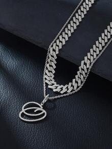 Fashion Minimalist Cursive Initial Pendant A-Z Necklace Layered Chain Twisted Chain Punk Rock Rapper Hip Hop Chain, Birthday Gift For Friends And Besties, Party Gift - Hip Hop Letter Necklace - View 12