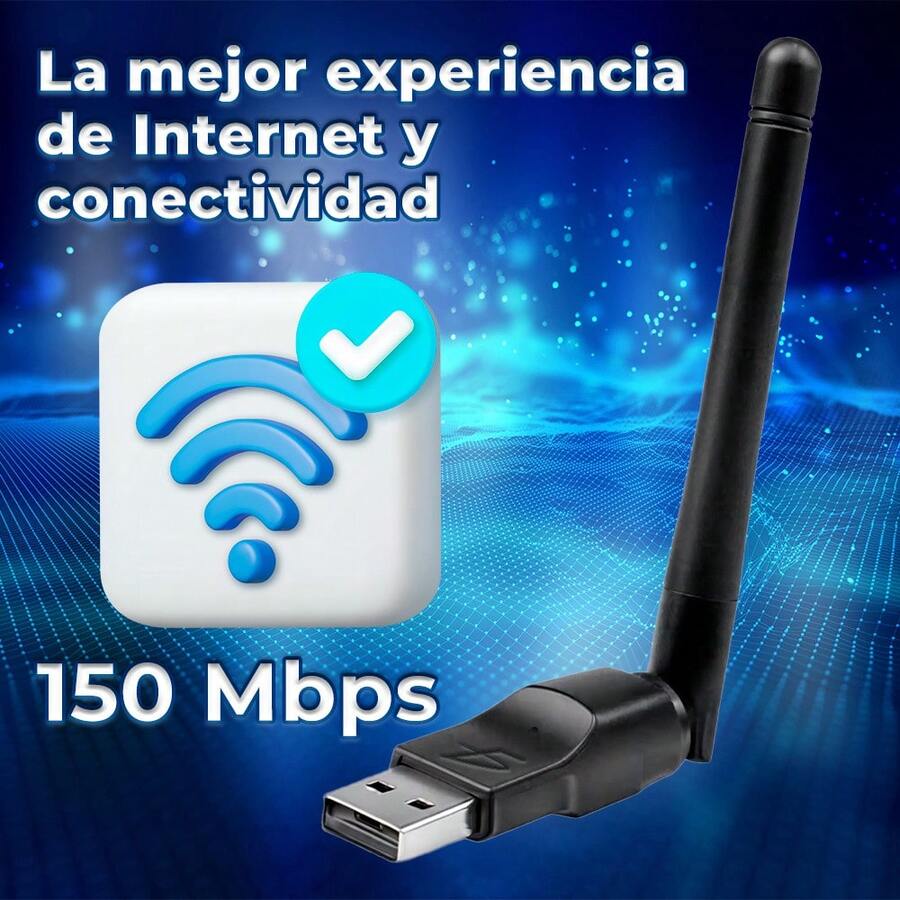 Wireless USB Antenna With Internet Repeater 150 Mbps - Black - View 1