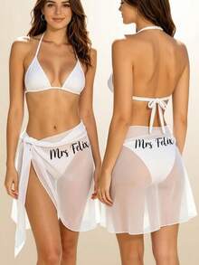 Customized Name Beach Cover-Up, Personalized Pool Beach Cover-Up, Gradient Cover-Up Dress, Suitable For All Summer Occasions, Bridal Party Gift - Multicolor - View 2