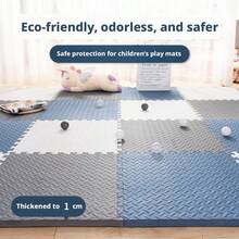 10 Pcs Leaf Pattern Interlocking Mats - 30x30x1cm Size, Multiple Color Combinations With Fresh Aesthetic! Leaf Pattern Anti-Slip Texture + 1cm Thick Cushioning, For Crawling And Playing, Freely Assemble To Fit Different Spaces, Essential For Home Baby Activity Area, And Practical - 30x30x1cm - View 11