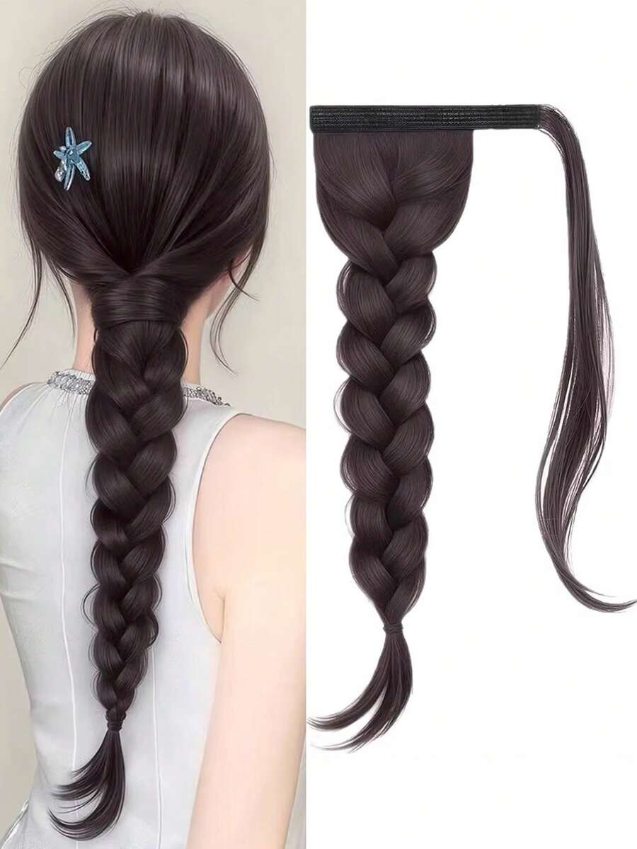Wrap Around Low Ponytail Braided Synthetic Hair Heat Resistant Natural Hairpiece Fashion Hair Accessories For Women Daily Party, Halloween