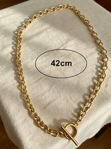MECYLIFE Stainless Steel Waterproof Fade-Resistant Gold/Silver Fashion Minimalist OT Clasp Chain Necklace Suitable For Women's Daily Wear - OT O Chain - View 3