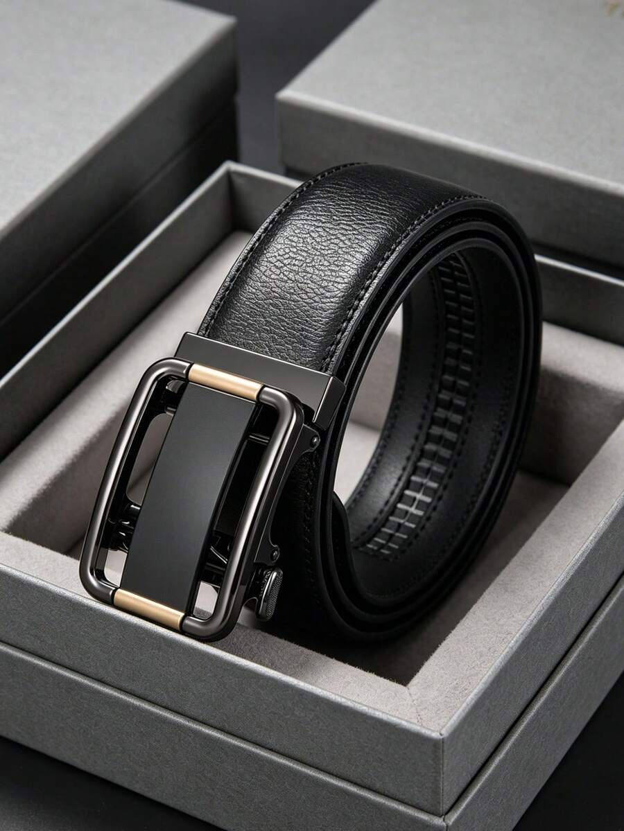 Men's Formal Automatic Buckle Belt, High-End Business Belt, Durable Fashion Accessories, Paired With Pants And Daily Casual Jeans - Multicolor - View 1