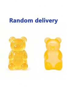 Jelly Color Teddy Bear Squeeze Toy, Soft Silicone Slow Rebound Stress Relief Toy, Party Favors, Stress Relief Toy, Creative Shaped Toy, Holiday Gift - Multicolor - View 10
