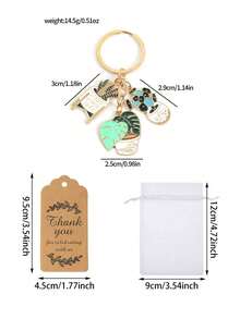 18/9/3pcs Succulent Keychain Guest Favor Gift Set, Includes Keychains, Thank You Cards And Drawstring Bags; Bridal Shower Gift Set, Wedding, Party - Multicolor - View 11