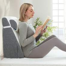 TAIMASI Wedge Pillow With Extra Bolster, Bed Wedge Pillow For Sleep Apnea, Acid Reflux Relief, Back Pain, After Surgery, 30 Degree Triangle Pillow For Sleeping Foam Wedge Cushion For Headboard Christmas Thanksgiving Bedroom Sleep Support Body Rest - Light Grey - View 5