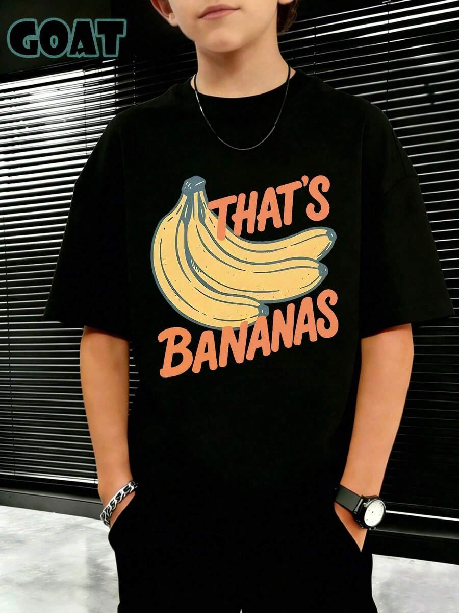 Savannah Baseball T-Shirts For Boys And Youth With Banana Ball Logo, Casual Short Sleeve Design, Sporty Style, Modern Graffiti, 180 Grams, 100% Cotton - 軍綠色 - 查看 1