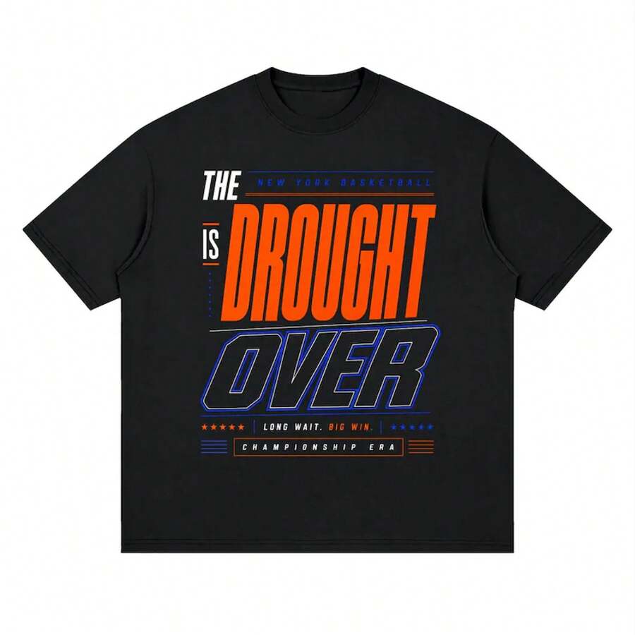 Camiseta de Campeones de Baloncesto de Nueva York, Camiseta "La Sequía Ha Terminado", Regalo del Campeonato de Baloncesto de Nueva York, Regalo para Fanáticos del Campeonato de Nueva York - Negro - Ver 1
