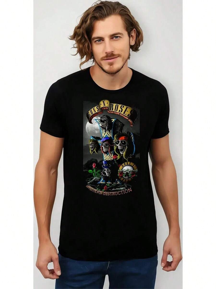 Unisex Fun Design T-Shirt - T-Shirt Design 139 Musical Groups - Black - View 1