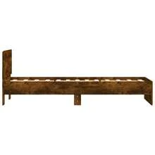 vidaXL Cadre de lit sans matelas avec tête de lit chêne defumado 90x190 cm - Castanho - Ver 6