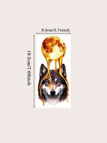Tattoo Stickers, 1 Sheet, Cyberpunk Style, Golden Crown, Wolf Makeup Pattern Temporary Tattoo - Cyberpunk Style - View 3