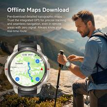 GUHUAVMI Smartwatch GPS Olahraga Outdoor Pria Terbaru 2026 yang Tahan Lama, Unduhan Offline GPS Asli, Pemosisian GPS Presisi Tinggi, Layar Sentuh Penuh AMOLED HD 1,43 Inci 466*466, Jam Tangan Renang Tahan Air 5ATM, Panggilan Bluetooth, Asisten Suara, Fungsi Pengingat, 170+ Mode Olahraga, Pelacak GPS, Kompas/Ketinggian/Barometer, Pelacak Aktivitas, Jam Tangan Pelacak Kebugaran dengan Penghitung Langkah, Jarak, Kalori, Smartwatch Wanita, Desain Modis Dua Warna, Baterai Kapasitas Besar 500mAh, Kompatibel dengan iOS dan Android - View 4