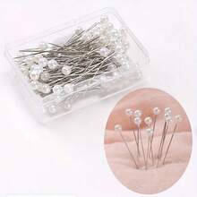 100/200/300Pcs Positioning Sewing Pins With Faux Pearl Heads, Straight Quilt Pins, Multi-Color Ball Head Pins, With Hanging Plastic Storage Box, Suitable For DIY Sewing Crafts, Clothing Making, Jewelry Decoration And Fabric Production. - Multicolor - View 3
