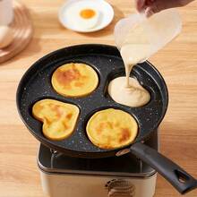 Four-In-One Cast Iron Egg Fryer, Non-Stick, Single Handle, Dishwasher , Compatible With Electric Stoves, Ideal For Kitchen Gadgets For Pancakes, Eggs, Steaks And Other Uses. - View 9