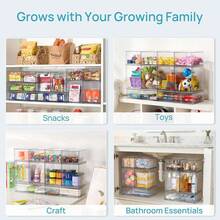 Vtopmart Stackable Storage Drawers, Acrylic Organizer With 24 Non-Slip Mats, Bathroom Organizer For Changing Table, Bathroom (5 Pack: Wide + Tall + Small) - 2 S + 2 Alto - View 7