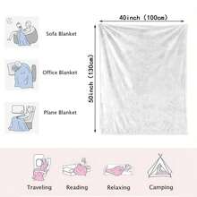 Bee And Wildflower Themed Flannel Throw Blanket - 100% Polyester Knitted Quilted Blanket With Digital Print 280gsm - Multicolor - View 6