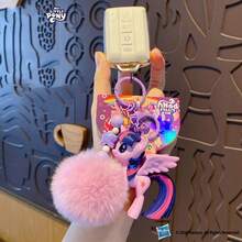 Hasbro My Classic 吊飾裝飾，包含暮光閃閃、彩虹衝刺、蘋果傑克、珍貴、柔柔與粉紅派，創意包包吊飾 - Pom-pom keychain - 查看 4
