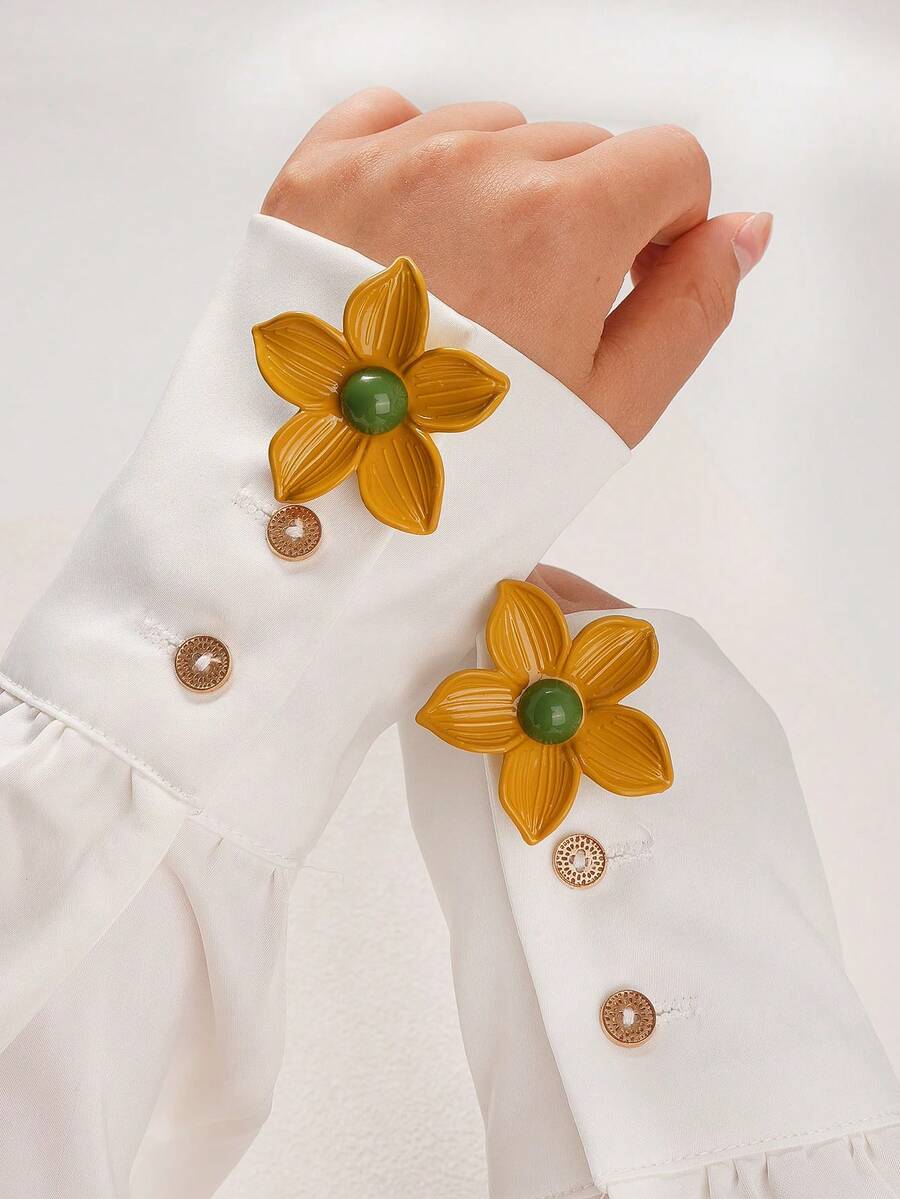 1/2 piezas Clip de cubierta de botón para decoración de camisas y vestidos, encanto floral lindo para ropa, gemelos ligeros para camisas, clip de cuello de camiseta, cubierta de gemelos DIY