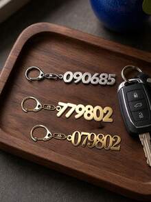 Customizable Digital Metal Keychain, Can Be Engraved With Numbers Or Special Dates, Includes Keychain/Gift Box Only, Personalized Keychain - Style C - View 6