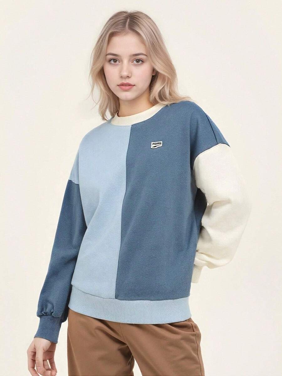 Puma Women's Sweatshirt Sportswear Casual Round Neck Loose Pullover 533052 - Misty Blue - View 1