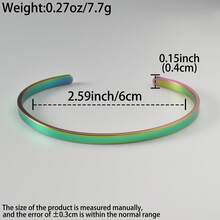 Fashionable Stainless Steel Simple Smooth Opening Electroplated Green Gold Bracelet Suitable Men Women Daily Party Wear Daily Couple Jewelry - Gold - View 6