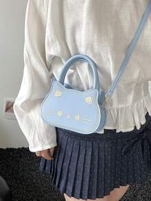 Cute Cat Shoulder Bag, Small Exquisite Fashion Versatile Bag, High-End Crossbody Bag For Girls - Blue - View 9