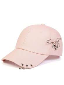 1 pieza Gorra de béisbol casual con adorno de corazón y anillo, para la vida diaria, calle, San Valentín - Rosa - Ver 1