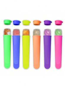 1/6pcs Reusable Silicone Popsicle Molds With Lids, Popsicle Maker For Making Popsicles, Yogurt Bars, Jelly, Kitchen Tool Accessories - Multicolor - View 6