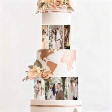 1pc Transparent Acrylic Hexagon Cake Separator DIY Photo Frame Cake Layer Display Stand For Wedding Anniversary Bridal Shower Party Decoration - View 1