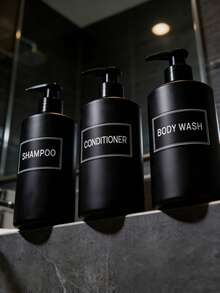 24pcs Waterproof Labels, Suitable For Plastic/Glass Bottles, Bathroom Hand Soap Dispenser Bottle Stickers, Cleaning Bottle Labels, Can Be Used For Lotion, Shampoo, Conditioner - Black 24pcs - View 7