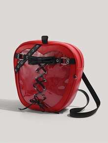 Mochila de lona con estampado floral fresco y lindo para estudiantes universitarias, bolsa escolar - Rojo - Ver 6