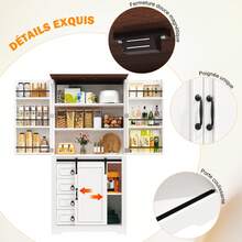 Tall Cabinet With Safety Tilt Mechanism And Snack Shelf, 4 Drawers And Adjustable Shelves, Unique - 白色 - 查看 5