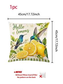 1pc Summer Lemon Pattern Table Runner, Placemat, Pillowcase. Pastoral Style, Spring/Summer Home Kitchen Decor, Suitable For Spring/Summer Home Kitchen Decoration And Party Decoration - Multicolor - View 13