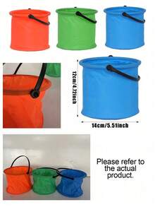 1/3pcs Foldable Water Bucket, Portable Beach Folding Bucket, Small Colorful Fishing Bucket, Lightweight Collapsible Water Bucket, Practical Folding Water Container, Suitable For Painting, Camping, Fishing, Beach, Garden, Pool, Hawaii Party, Beach Party - A - View 10