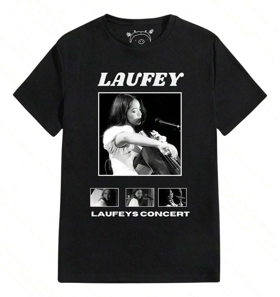 Playera Laufey Cantante-shirt Aesthetic Unisex,playeras de mujer,shirt women,mexico - Negro - Ver 1