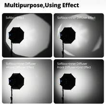 AMBITFUL PS30 SE PS50 SE Octagonal Softbox 30/50cm, Bowens Mount Foldable Quick Release Portable Octagonal Softbox, Includes Honeycomb Grid, Diffusion Cloth And Storage Bag, Suitable For Studio LED Video Photography Lights - View 5