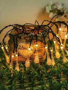 Solar Powered LED Colorful Teardrop Pattern String Lights, Waterproof Outdoor Lighting, Multi-Color Water Drop String Lights, Christmas And Holiday Garden Decoration, Bubble Ball, Suitable For Patio And Landscape Terrace, Waterproof Rating IP65 - A - View 4