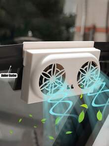 Kipas Exhaust Mobil Bertenaga Surya, Ventilator Pendingin, Pendingin AC Jendela Kepala Ganda, Kipas Sirkulasi Udara Mobil Portabel, Untuk Pendinginan Musim Panas - A - View 5