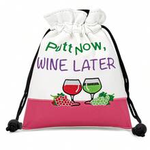 1PC Wine Style Golf Bag With Drawstring Closure, Portable Durable Faux PU Golf Ball Pouch - Premium Accessory For Men Golfers - Perfect Gift - Multicolor - View 5