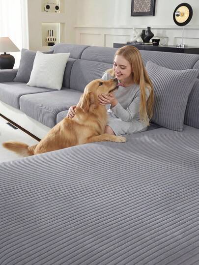 1pc Stretch Sofa Cover, Non-Slip Full Coverage Sofa Seat Cover, Suitable For All Seasons, Fabric Sofa Slipcover, Machine Washable, Dust-Proof, Pet-Friendly, Decorative Sofa Protector, Adjustable For Corner Sofa, Bedroom, Office, Living Room 1/2/3/4 Seater