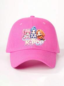 1件裝 K-POP 印花捲髮女孩棒球帽，戶外復古水洗可調節防曬休閒帽，適合春夏秋季旅行、海灘度假 - 棒球帽 - 查看 17