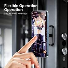 1 PC Strong Magnetic Base Stand For Gyms And Dance Studios: Allows You To Easily Monitor Your Movements And Make Better Adjustments. Also Suitable For Kitchens And Bathrooms. Wall-Mounted Phone Holder For Photography. - Black - View 12