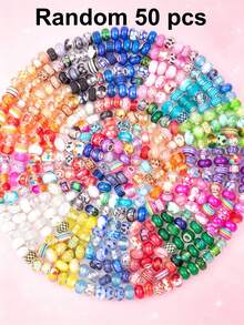 10/100/500 peças Contas Europeias de Aço Multicoloridas de 14 mm, Contas de Furo Grande para Pendentes e Pulseiras em Lote para Fabrico de Joias, Contas Espaçadoras Decorativas de Vidro Murano para Artesanato e Estacas de Jardim (Cores Mistas) - Multicolorido - Ver 14
